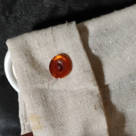 Vintage Cream Sleeveless Button-Up Linen Vest - Picture 7 of 10